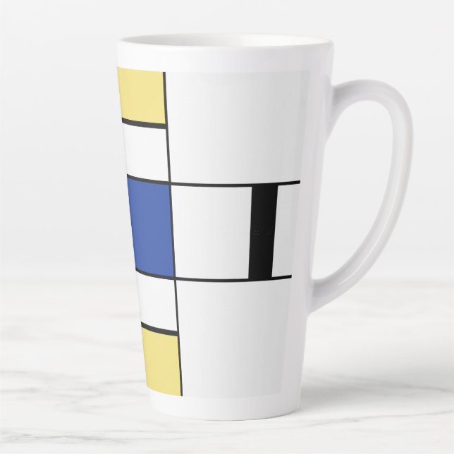 Piet Mondrian - Composition Geometric Abstract  Latte Mug (Right)
