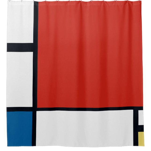 Piet Mondrian - Composition Geometric Abstract Shower Curtain (Front)