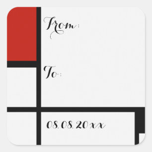 Piet Mondrian - Composition Geometric Abstract Square Sticker