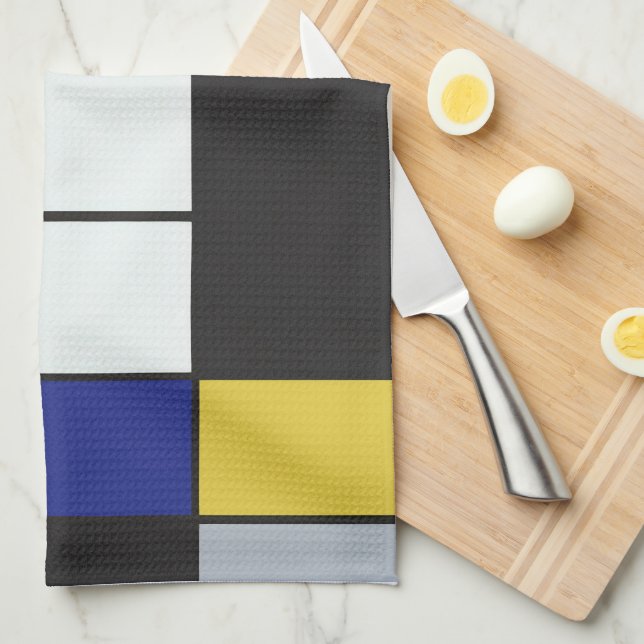 Piet Mondrian - Composition Geometric Abstract  Tea Towel (Quarter Fold)