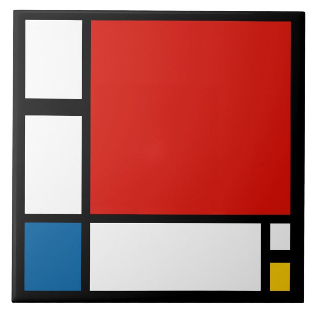 Piet Mondrian, Composition ii Ceramic Tile (Front)