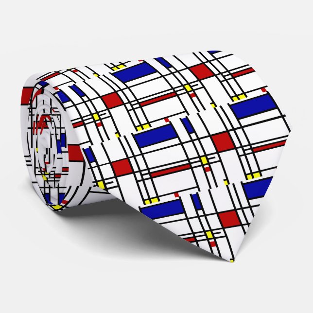 Piet Mondrian ,“ Composition No.10 ” Tie (Rolled)