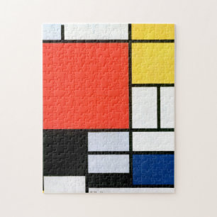 Piet Mondrian Composition Red Yellow Blue Black Jigsaw Puzzle