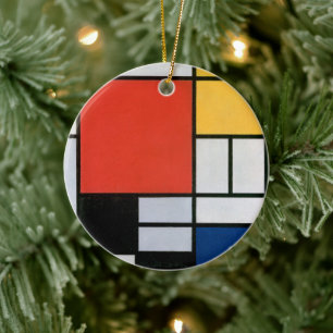 Piet Mondrian Composition Red Yellow Blue Print Ceramic Ornament