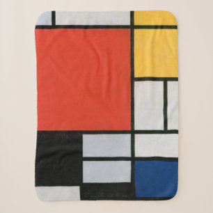 Piet Mondrian Composition Red Yellow Blue Print Sherpa Blanket
