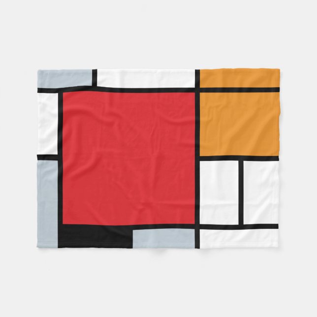 Piet Mondrian - Composition with Large Red Plane Fleece Blanket (Front (Horizontal))