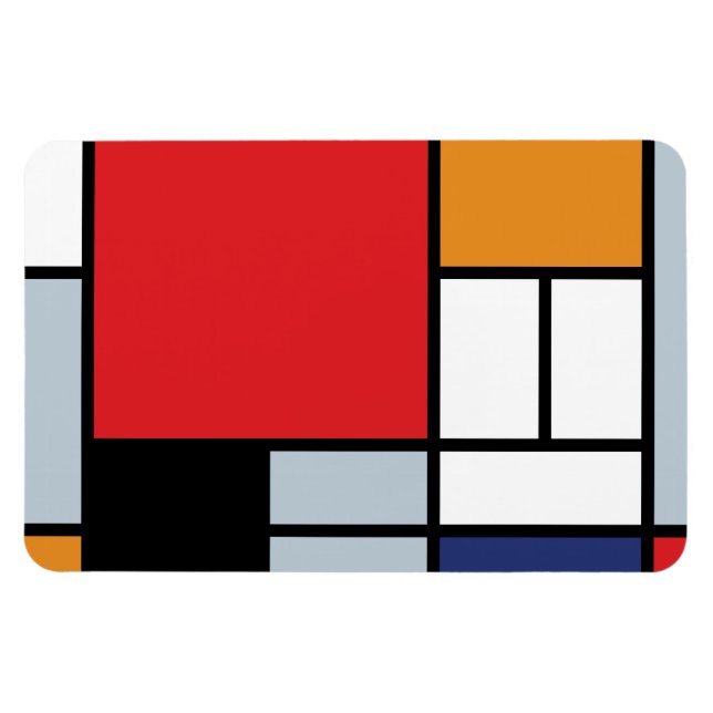 Piet Mondrian - Composition with Large Red Plane Magnet (Horizontal)