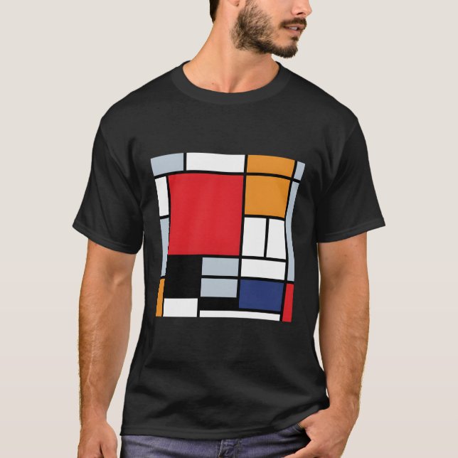 Piet Mondrian Composition With Large Red Plane Mod T-Shirt (Front)