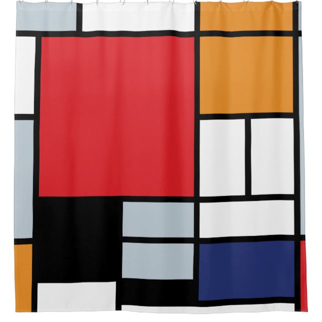 Piet Mondrian - Composition with Large Red Plane Shower Curtain (Front)