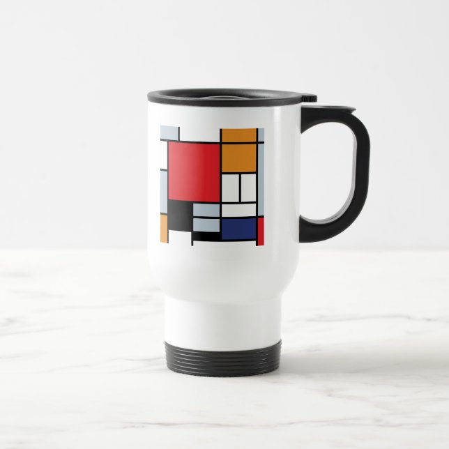 Piet Mondrian - Composition with Large Red Plane Travel Mug (Right)