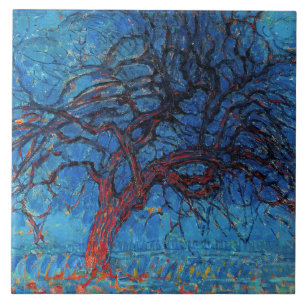 Piet Mondrian, Evening: Red Tree Ceramic Tile
