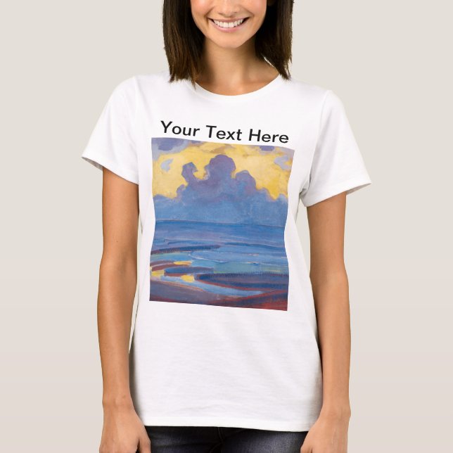 Piet Mondrian Famous Painting By the Sea Custom T-Shirt (Front)