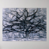 Piet Mondrian Famous Painting The Grey Tree