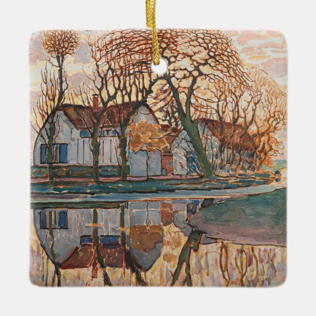 Piet Mondrian - Farm Near Duivendrecht Ceramic Ornament (Front)