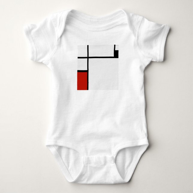 Piet Mondrian - Geometric Abstract Baby Bodysuit (Front)