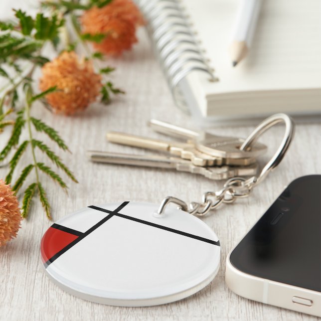Piet Mondrian - Geometric Abstract Key Ring (Front Right)