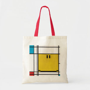piet mondrian happy face bag