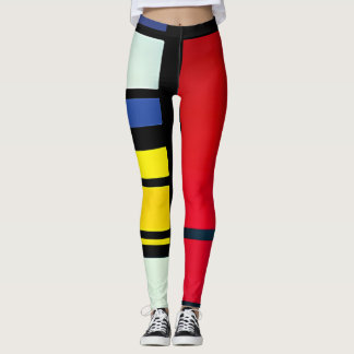 Piet Mondrian Inspired Abstract Leggings