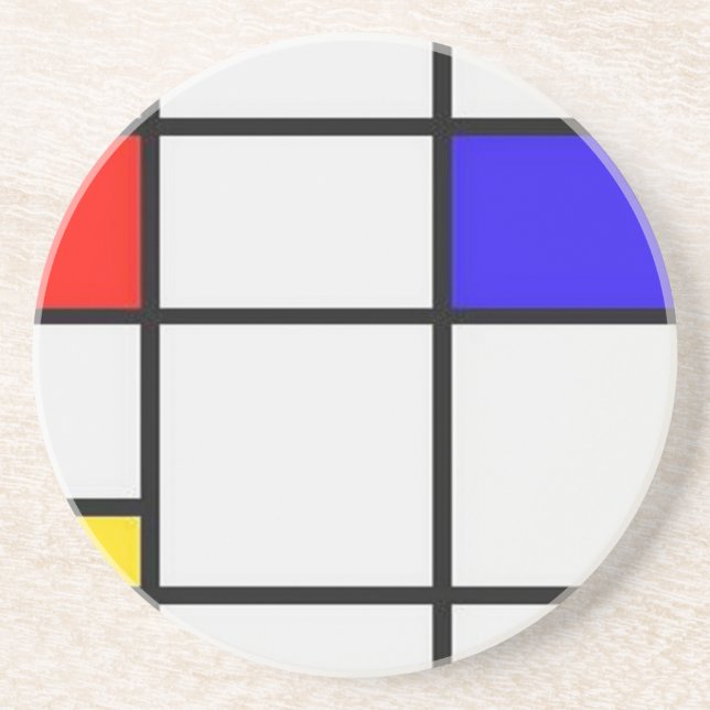 Piet Mondrian Modern Art Coaster (Front)