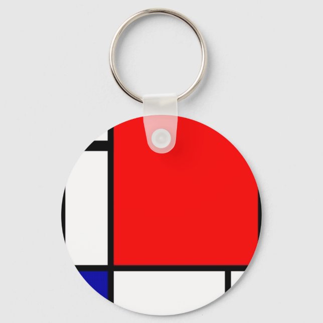 Piet Mondrian - Neoplastic Art Key Ring (Front)