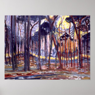 Piet Mondrian painting, Forest Poster