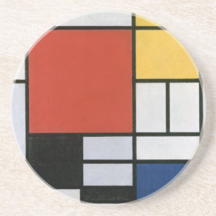 Piet Mondrian Red Blue Yellow Abstract Art Coaster