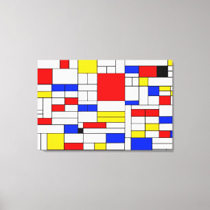 Piet Mondrian Style Abstract Art Canvas Print