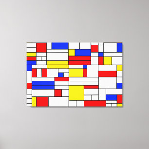 Piet Mondrian Style Abstract Art Canvas Print