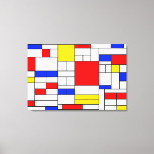 Piet Mondrian Style Abstract Art Canvas Print