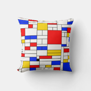 Piet Mondrian Style Abstract Art Cushion