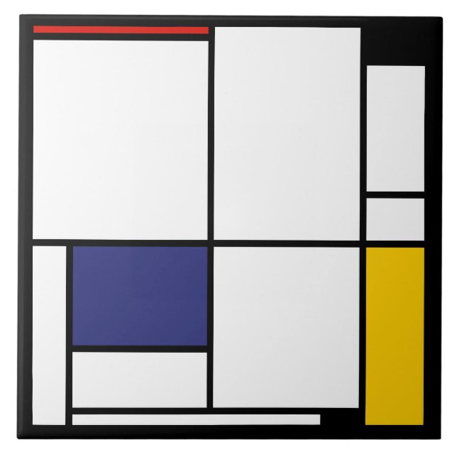 Piet Mondrian, Tableau 1 Ceramic Tile (Front)