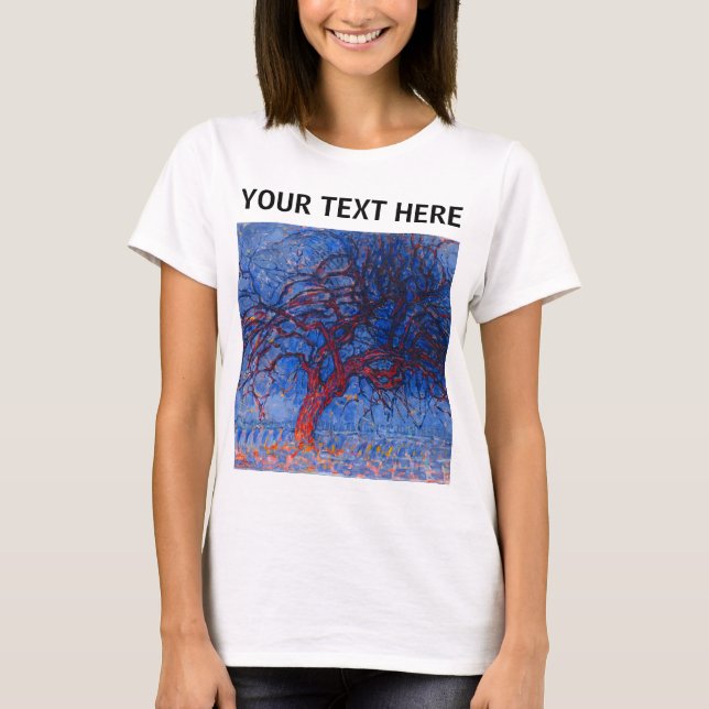 Piet Mondrian The Red Tree Famous Painting T-Shirt (Front)