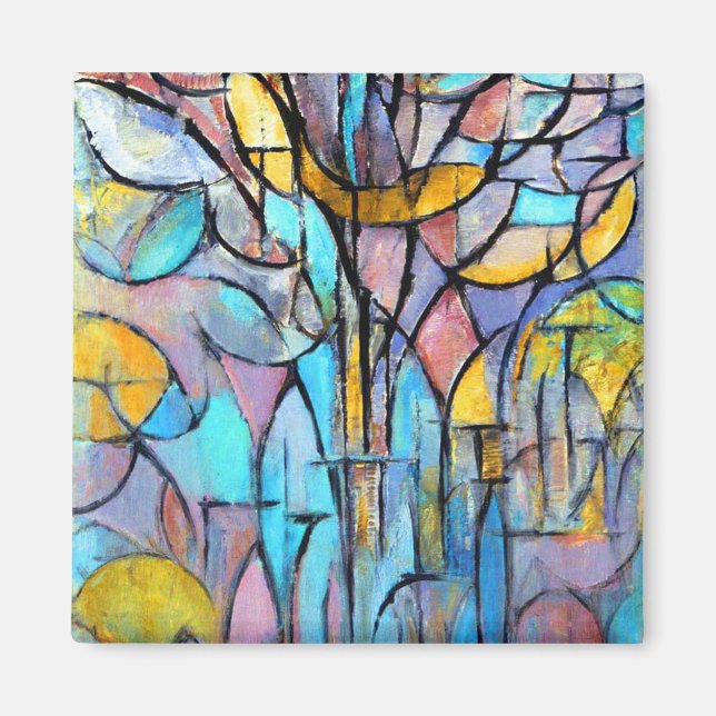 Piet Mondrian Trees Magnet (Front)