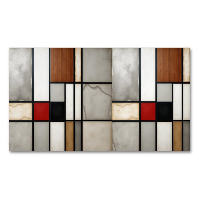 Piet Mondrian Vintage Magnetic Business Card (Front)