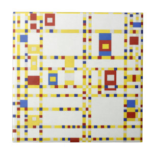 Piet Mondrian's Broadway Boogie Woogie 1942 Ceramic Tile