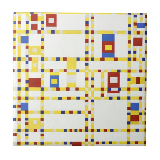 Piet Mondrian's Broadway Boogie Woogie 1942 Ceramic Tile (Front)
