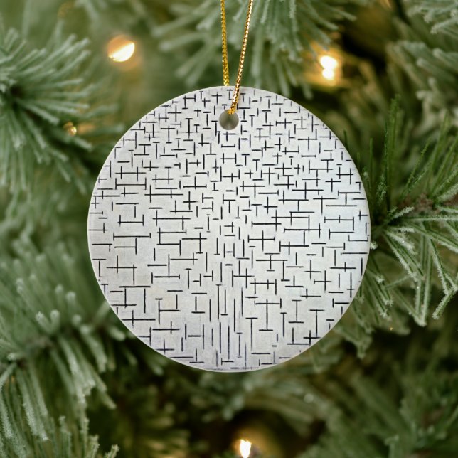 Piet Mondrian's Composition No. 10 Pier and Ocean Ceramic Ornament (Tree)