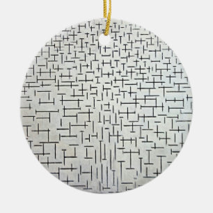 Piet Mondrian's Composition No. 10 Pier and Ocean Ceramic Ornament