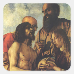 Pieta by Giovanni Bellini, Renaissance Fine Art Square Sticker