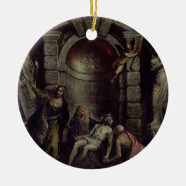 Pieta Ceramic Tree Decoration (Front)