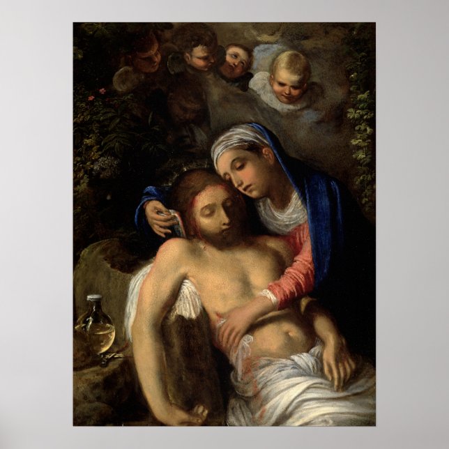 Pietà (Mary and Jesus) (by Adam Elsheimer) Poster (Front)