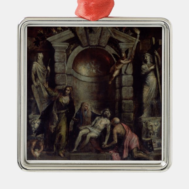 Pieta Metal Tree Decoration (Front)