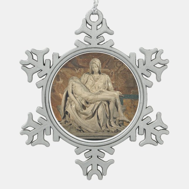 Pieta Pewter Ornament (Front)