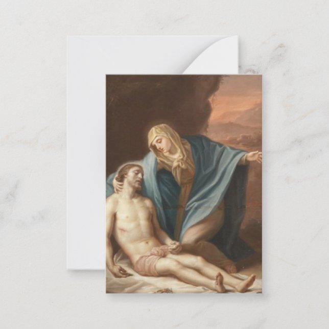 Pieta Virgin Mary Jesus Prayer Happy Death Card (Front)