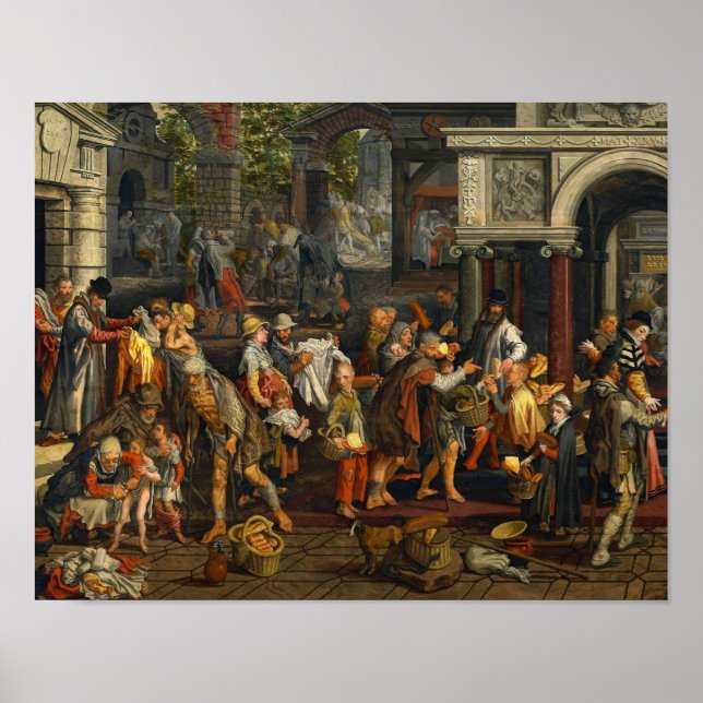 Pieter Aertsen - Christian Deeds of Mercy Poster (Front)