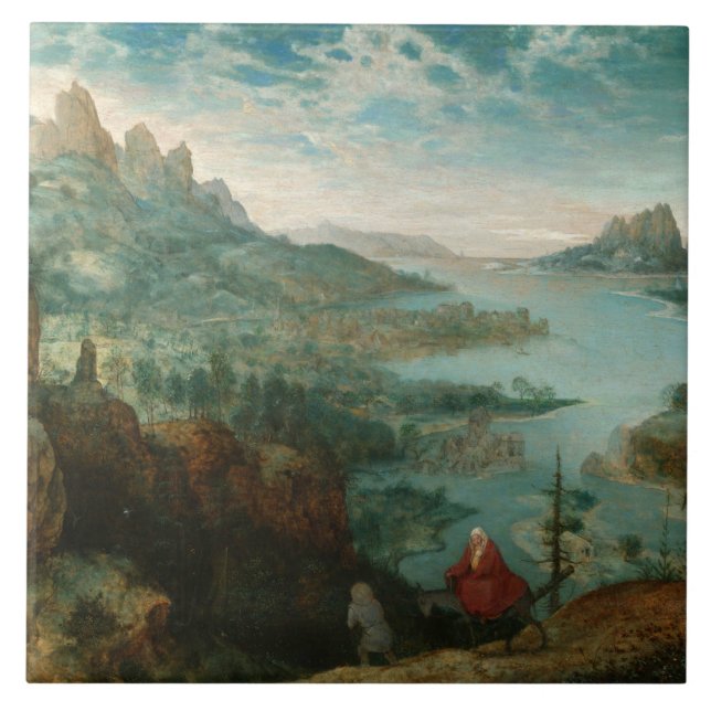 Pieter Bruegel - Landscape with flight into Egypt Ceramic Tile (Front)