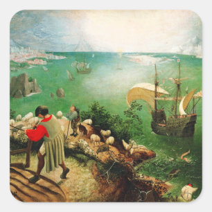 Pieter Bruegel Landscape with the Fall of Icarus Square Sticker