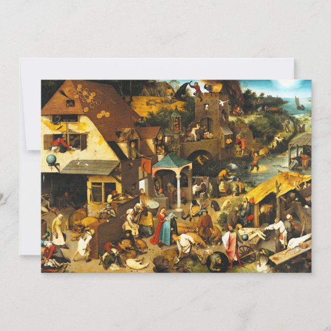 Pieter Bruegel Netherlandish Proverbs Invitations (Front)