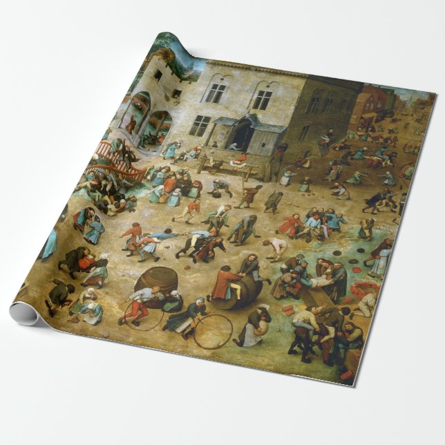 Pieter Bruegel the Elder Children’s Games Wrapping Paper (Unrolled)