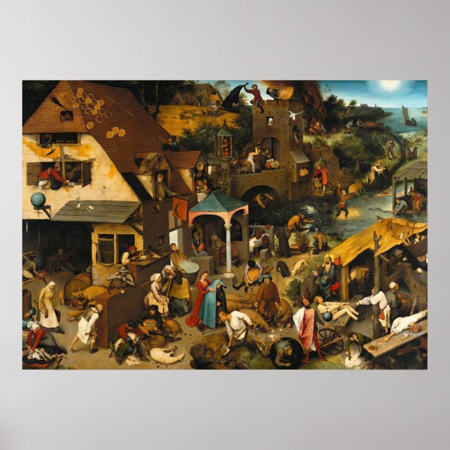 Pieter Bruegel the Elder- Netherlandish Proverbs Poster (Front)